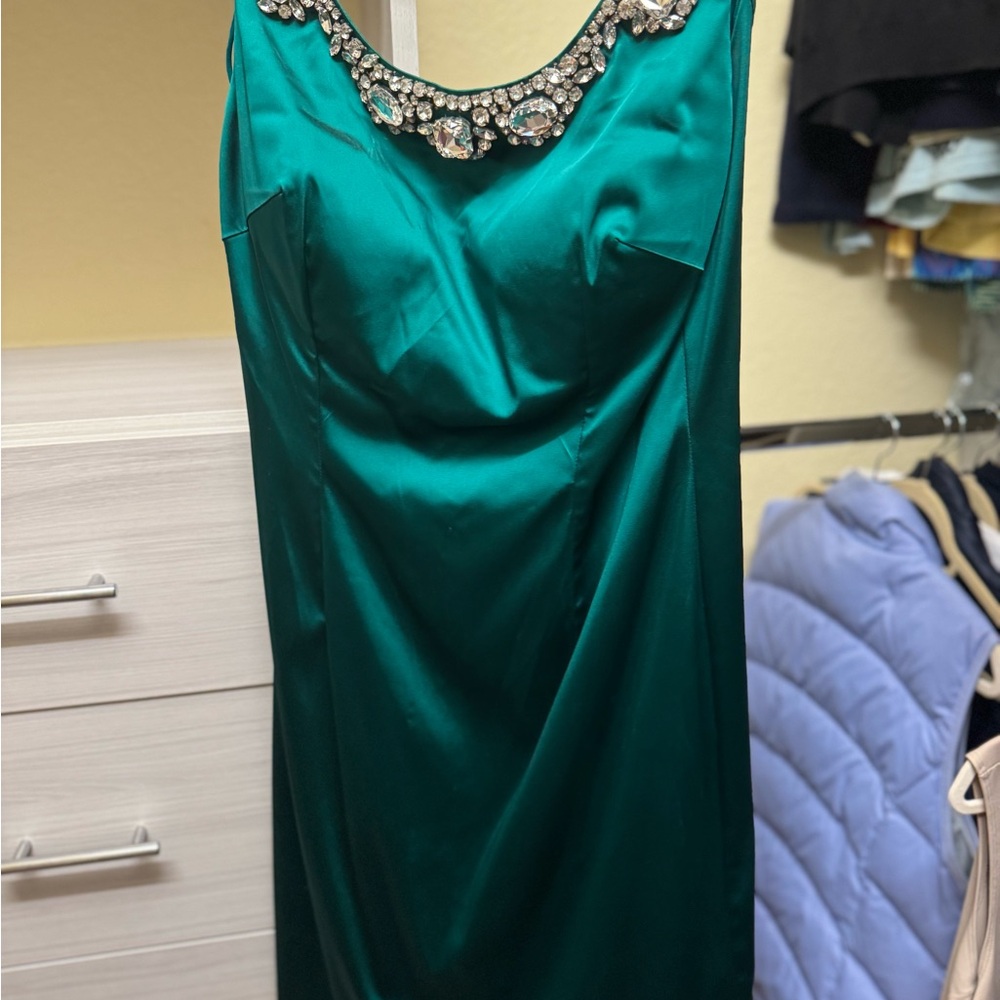 Elegant Green Embellished Dress